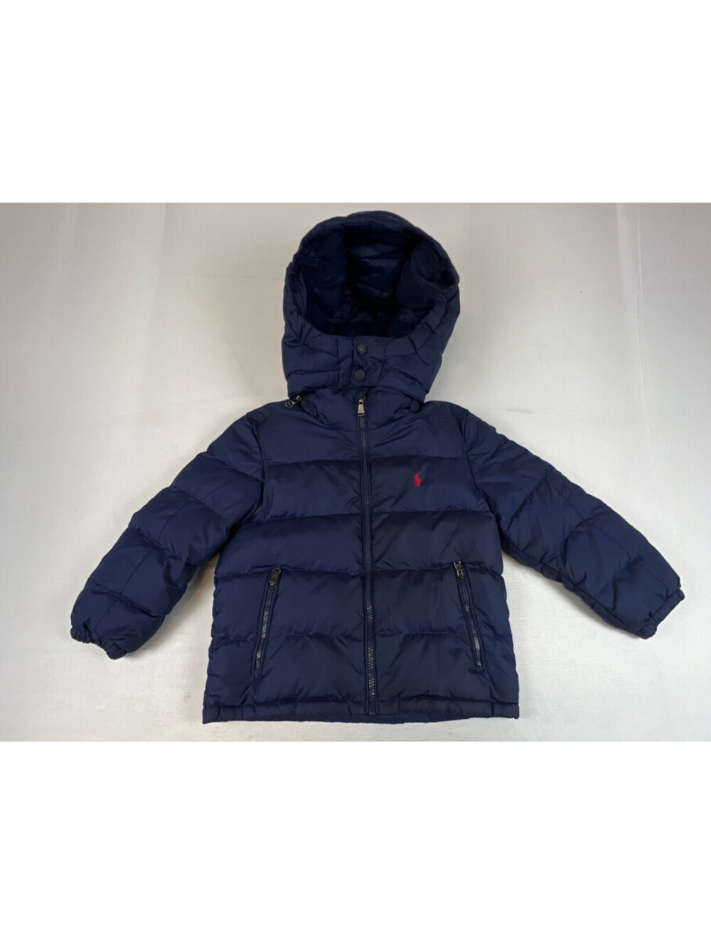Polo Ralph Lauren Boys Navy Blue Puffer Down Hooded Winter Jacket Size 5